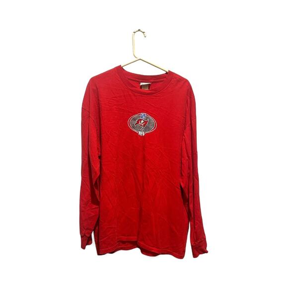 VTG Tampa Bay Buccaneers Red T Shirt Mens XL Lee Made In USA Long Sleeve Logo - Picture 2 of 5